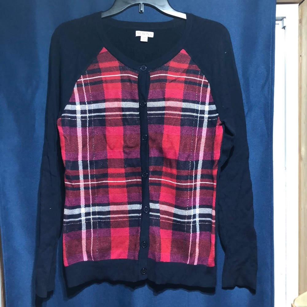 💐Raglan Plaid Cardigan